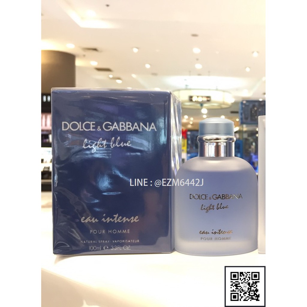 น้ำหอมแท้ DOLCE & GABBANA LIGHT BLUE EAU INTENSE POUR HOMME FOR MEN 100 ML COUNTER BOX ของใหม่ กล่องซีล เหมือนกับห้าง