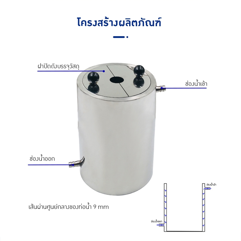 ถังผสมสแตนเลส 304 แบบ 2 ชั้น