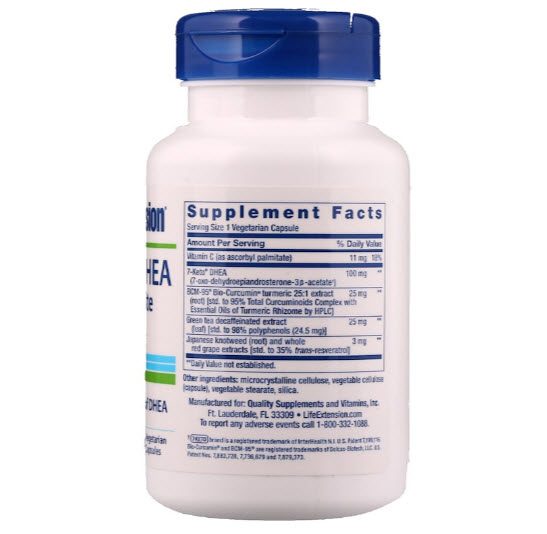 Life Extension, 7-Keto DHEA, Metabolite, 100 mg, 60 Veggie Caps