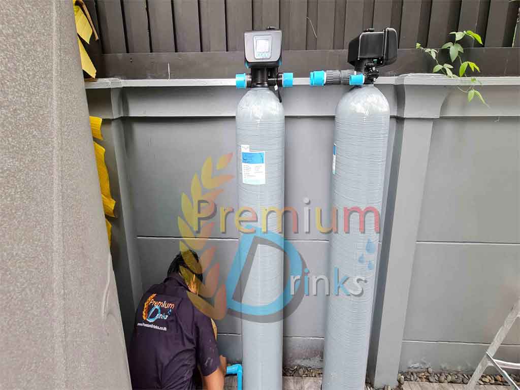 ถังคาร์บอน+ถังเรซิ่น+ หัวจ่ายออโต้ตั้งล้างสารกรองอัตโนมัติ+ +ชุดดักตะกอน 20นิ้ว 5 ไมครอน ราคาพร้อมติดตั้ง