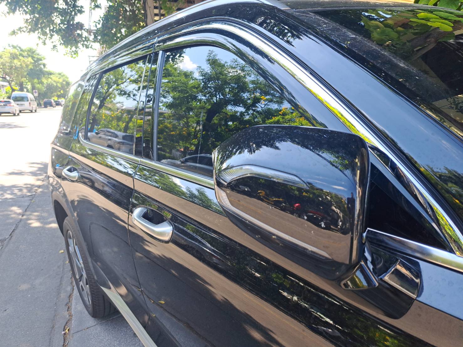 คิ้วกันสาดขอบโครเมี่ยม Hyundai Palisade สินค้าเกรดพรีเมี่ยมนำเข้าจากเกาหลี