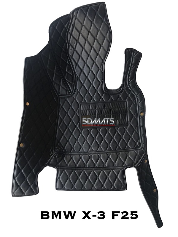 พรมปูพื้นรถยนต์BMW X3 F25 สีดำด้ายดำ รุ่น6D VIP รวมแผ่นท้าย