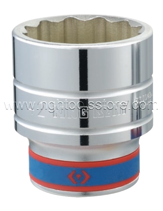 ลูกบ็อก สั้น สีขาว รู3/4 สิบสองเหลี่ยม KING TONY