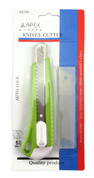 คัตเตอร์ใหญ่ รุ้น AX 70D พร้อมใบมีดเสริม ยี่ห้อ APEX