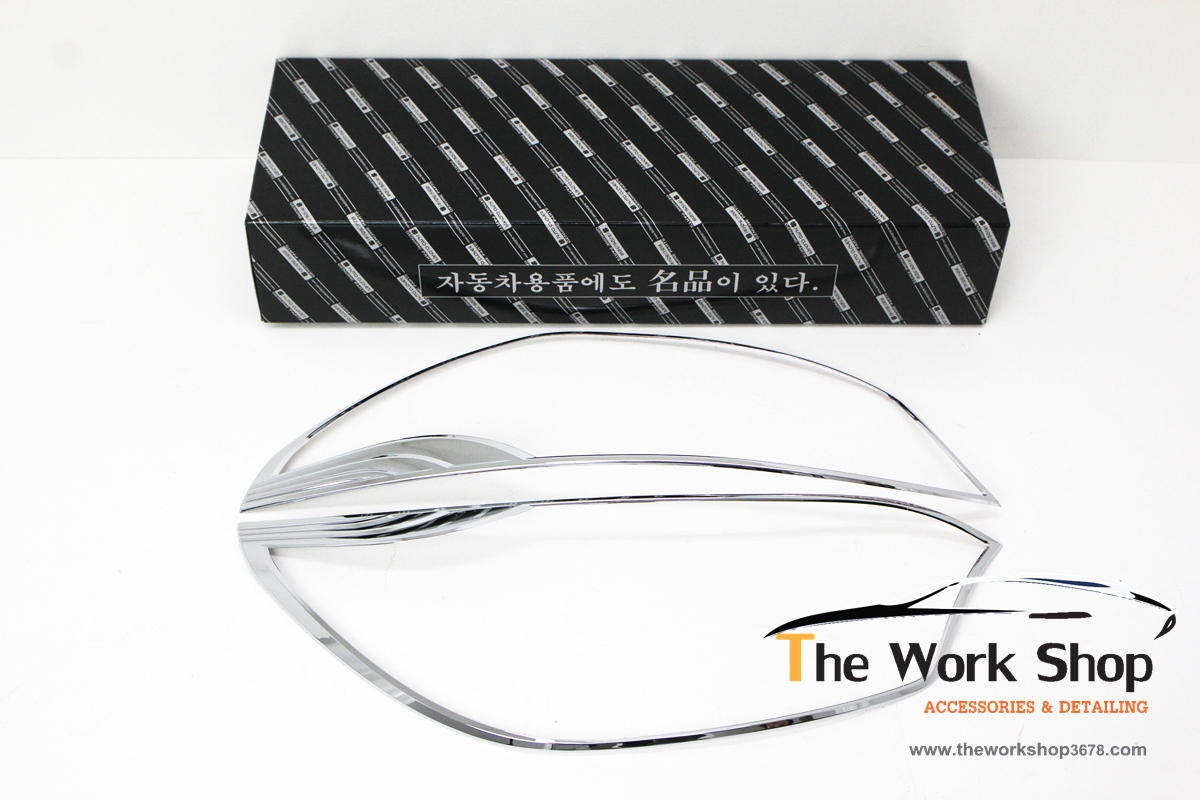 Head Lamp Garnish / Chrome Head Lamp Cover for Rio 5 Door ( โครเมี่ยมแต่งไฟคู่หน้า )