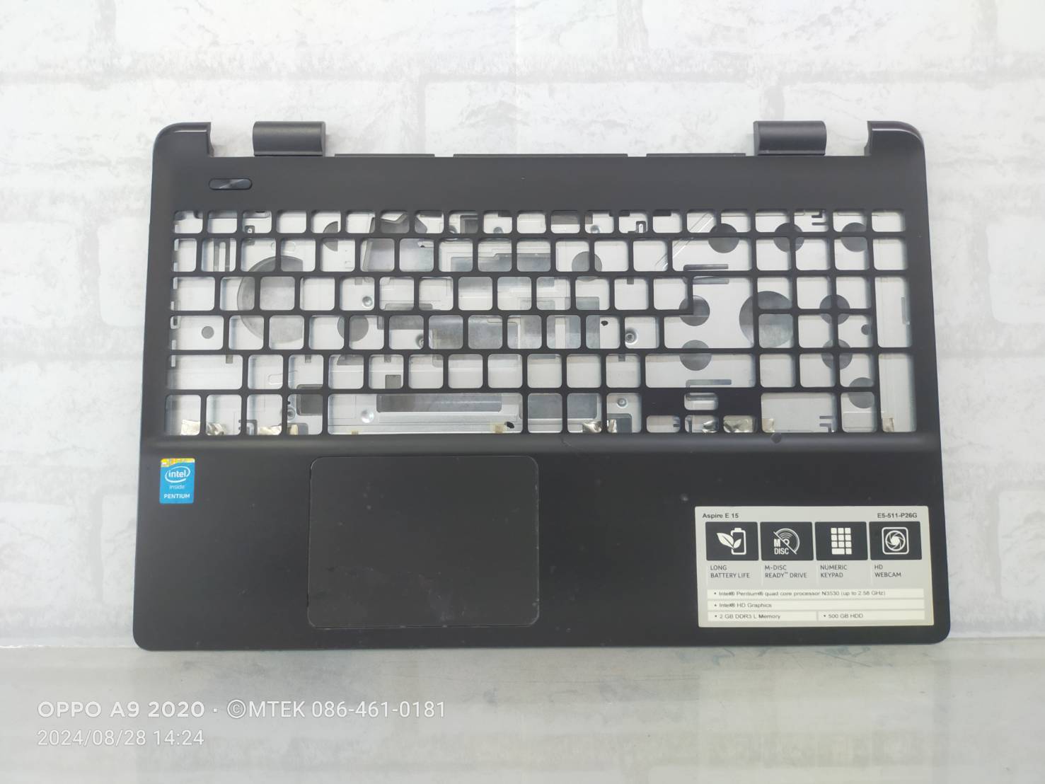 MT08341 บอดี้บนโน๊ตบุ๊ค Acer Aspire E5-531G E5-511 E5-571G FA154001100-2 Mainboard Plam Rest (มีรอยถลอกและคราบกาว สินค้ามือสอง) 2