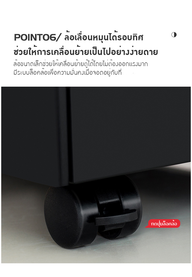 ตู้เก็บเอกสารเคลื่อนที่สำหรับออฟฟิศ พร้อมล็อคและลิ้นชัก! 📁🔒 BBA