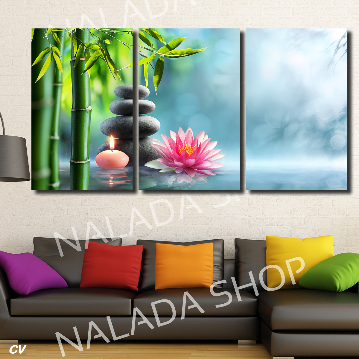 ภาพติดผนังผ้าใบแคนวาส สวย ความหมายดี 018