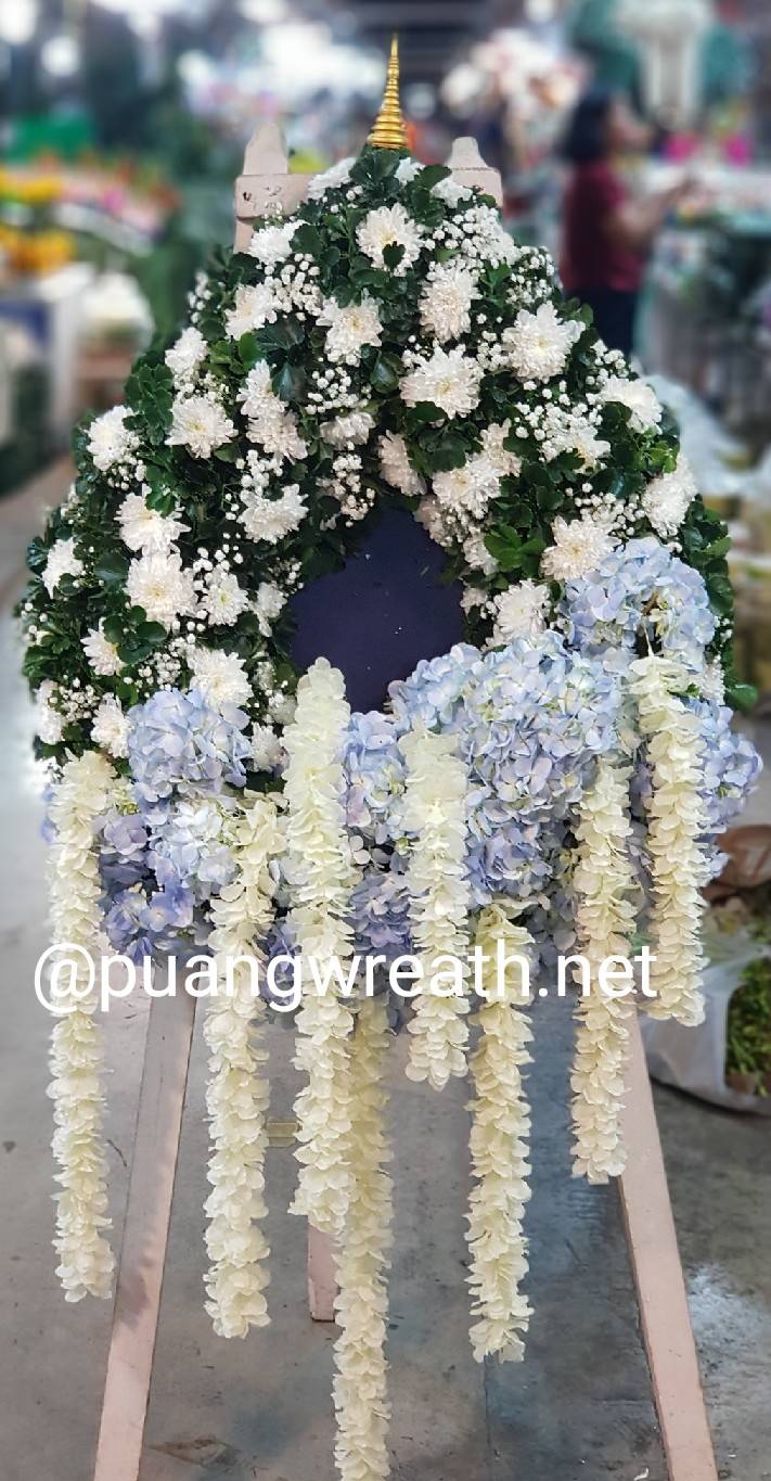 พวงหรีดดอกไม้สด WW0044