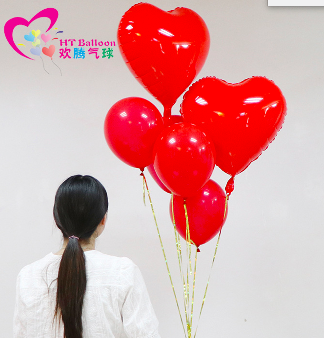 ลูกโป่่งฟอยหัวใจแดงใส 18 นิ้ว