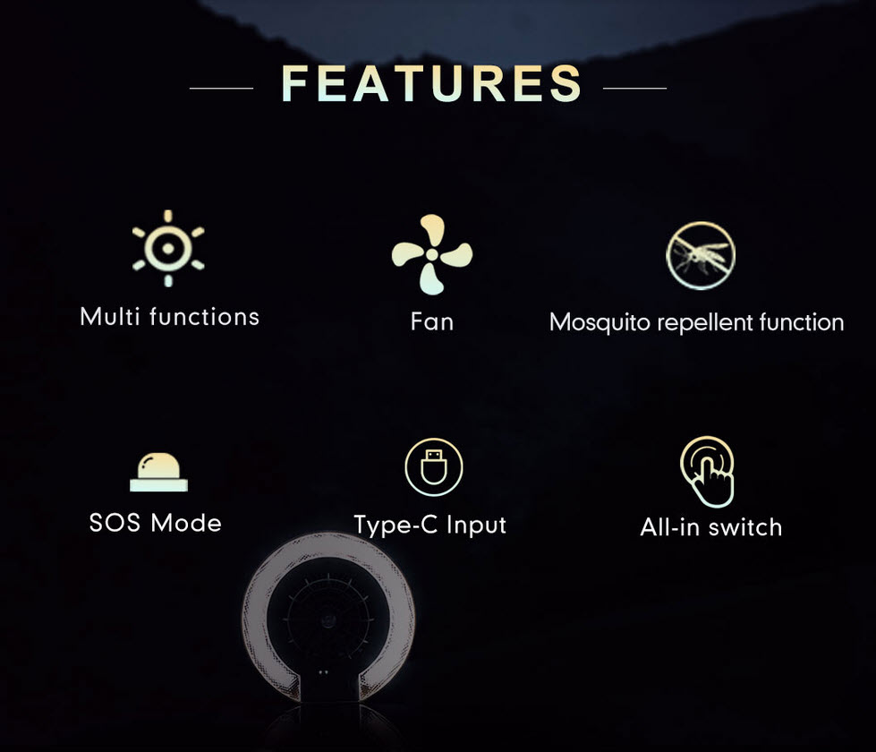 Portable Wild Land Disc Fan Light LED Camping Lantern