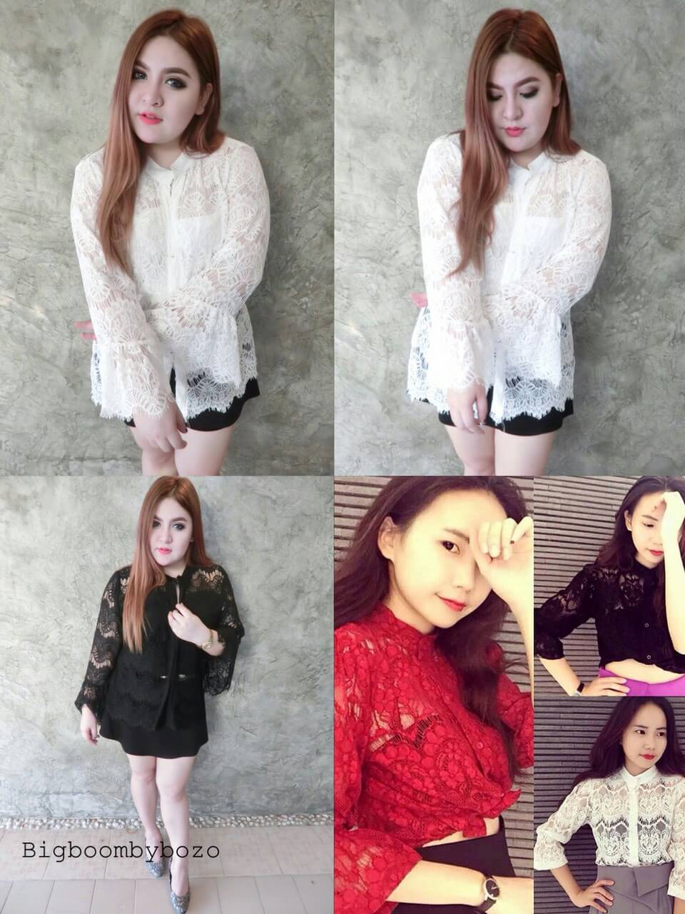 เสื้อลูกไม้สาวอวบ