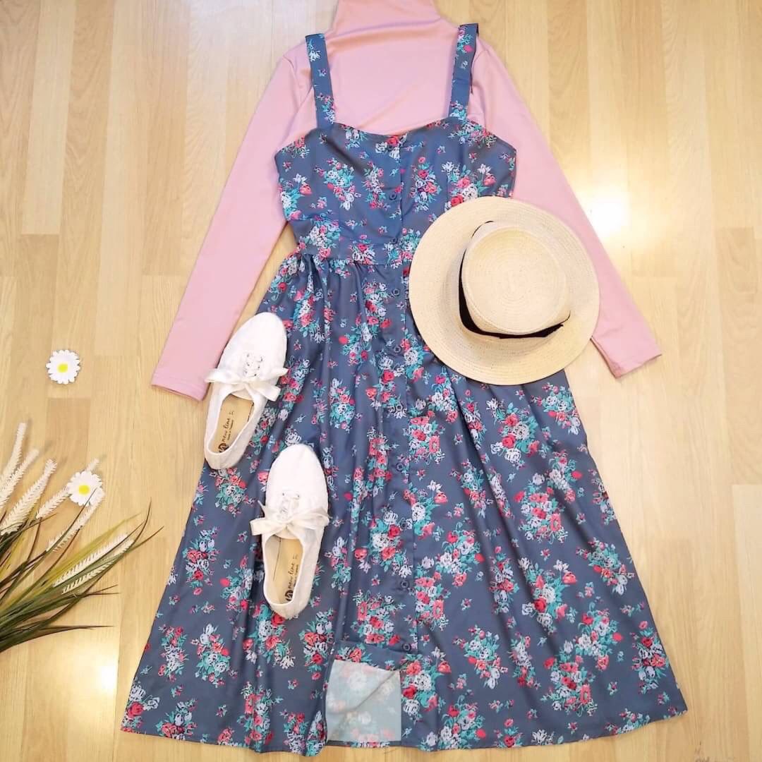 set 2 ชิ้น เสื้อแขนยาวกับเดรสเอี๊ยม