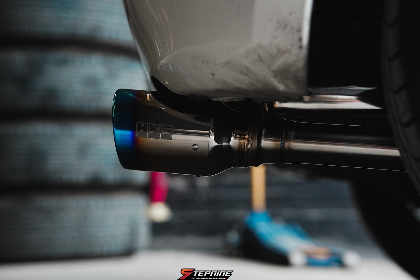ท่อ HKS ปลายไทเทเนียม ของแท้จากญี่ปุ่น ใส่ JAZZ รหัส ZH002 ที่ STEP9