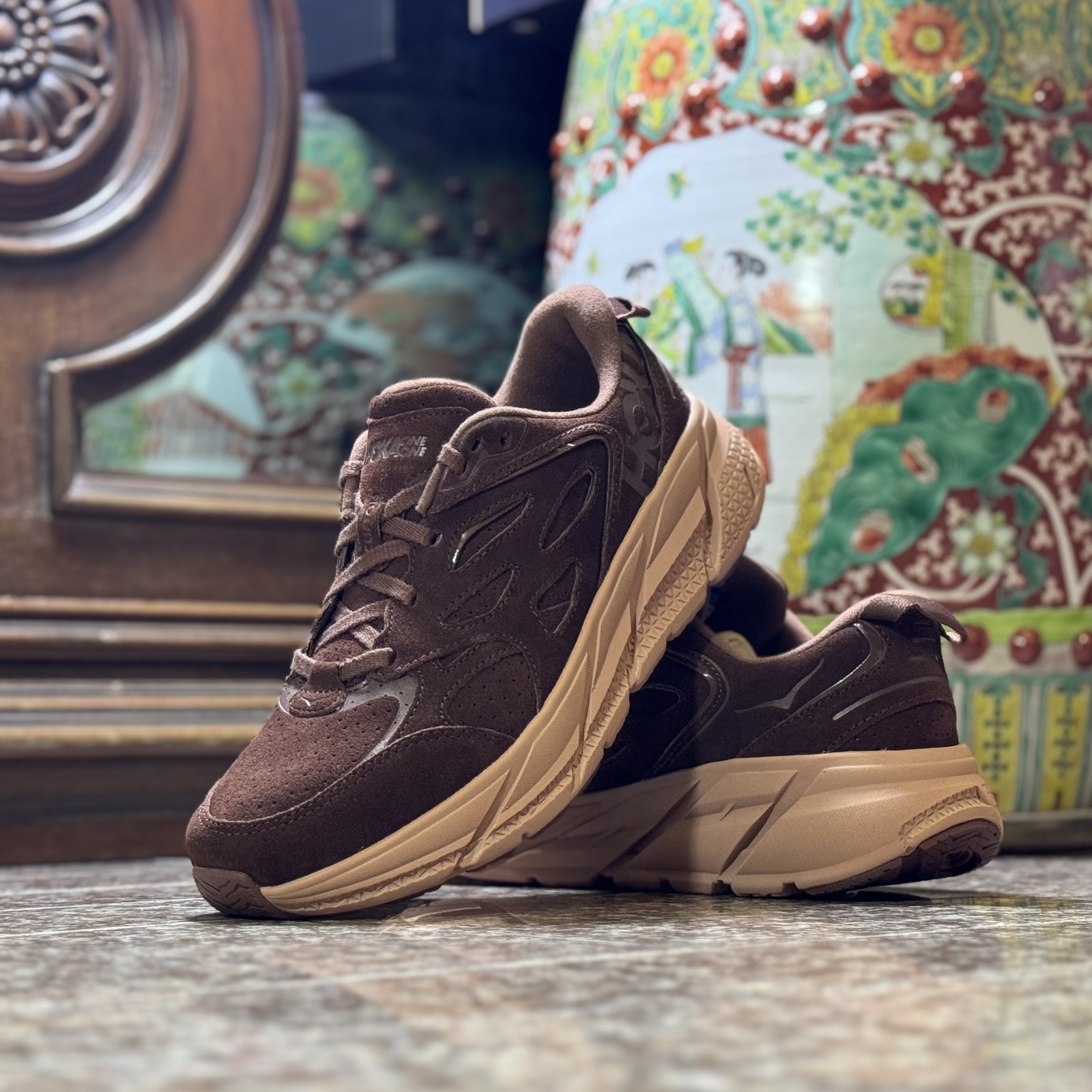 รองเท้า HOKA Clifton L Suede ‘Cappuccino’ (M9/9.5US)