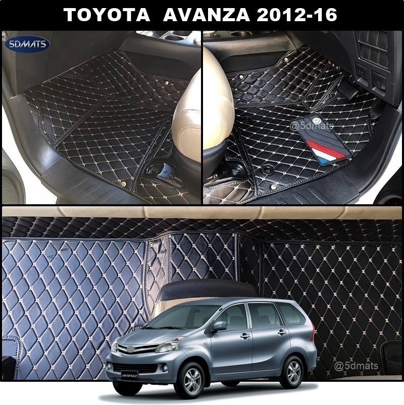 พรมปูพื้นรถยนต์ 6D TOYOTA AVANZA (ปี2012-16) พรม6D QX สวยงาม เข้ารูป ปูเต็มคัน 5ชิ้น