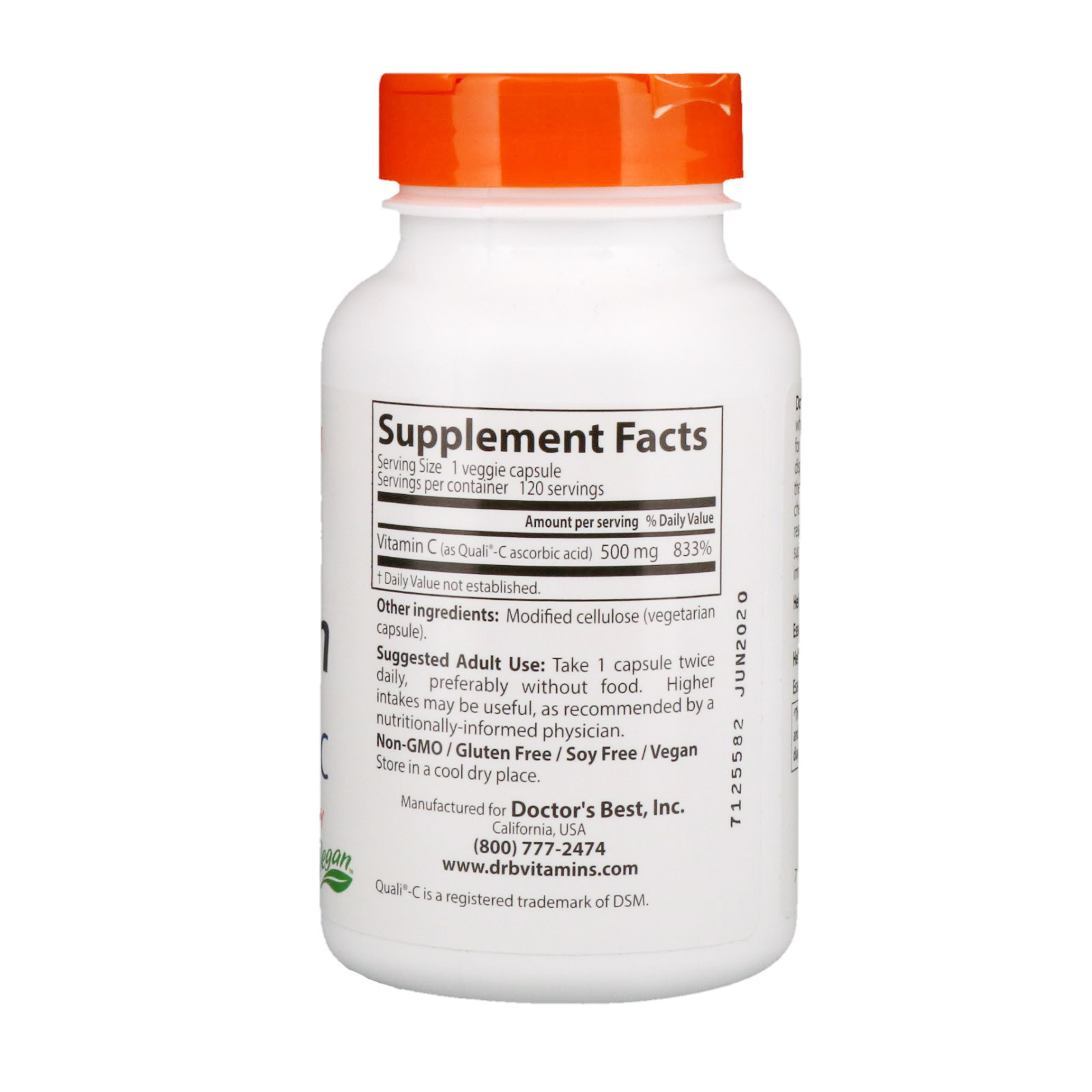 Doctor's Best, Vitamin C with Quali-C, 500 mg, 120 Veggie Caps