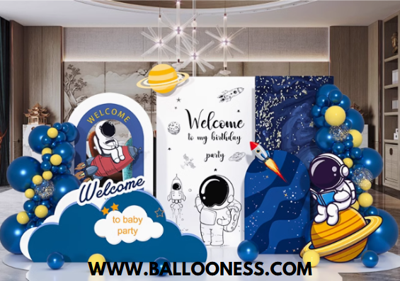 แบลคดรอปวันเกิดเด็ก ตรีมอวกาศ / Space Birthday Backdrop