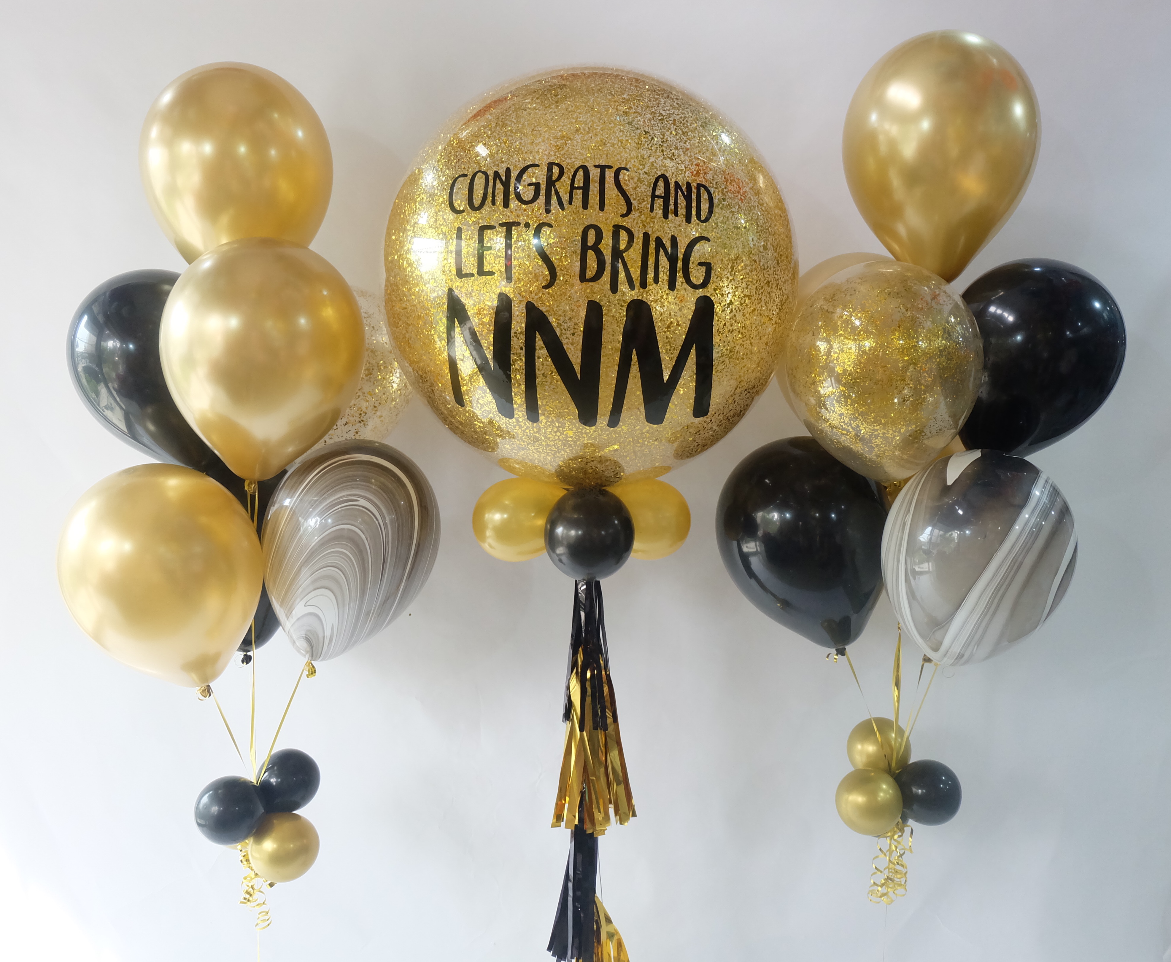 ลูกโป่งแสดงความยินดี / Congrats Glitter Chrome Marble Balloon