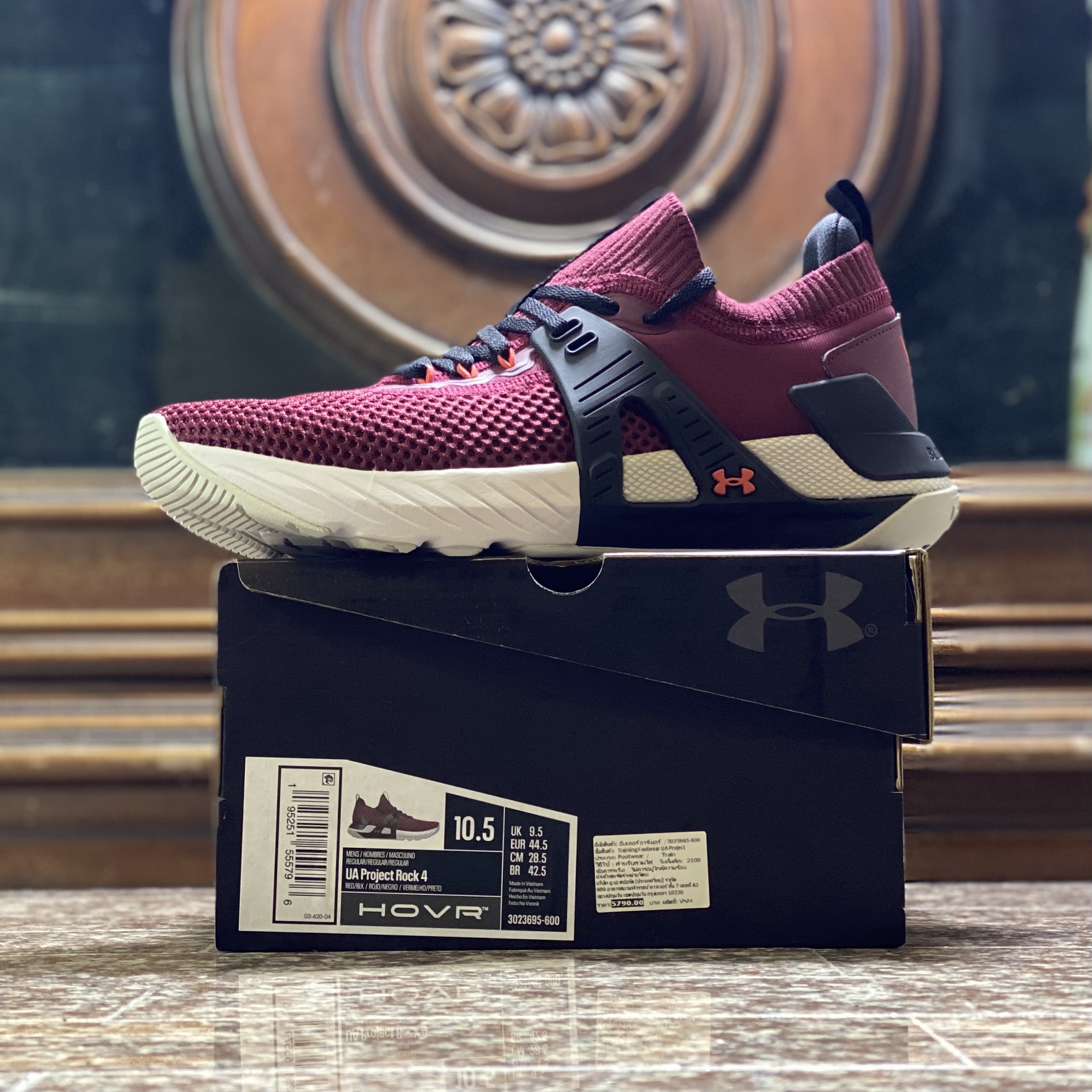 รองเท้าเทรนนิ่ง Under Armour Project Rock 4 ‘Burgundy’ (M8US)