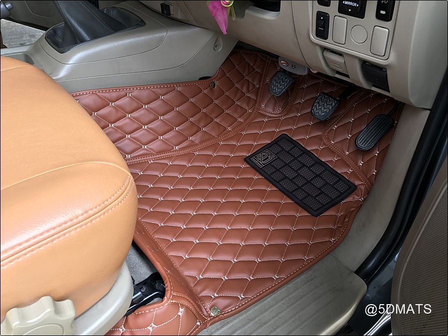 พรมปูพื้นรถยนต์ 6D TOYOTA VIGO CAB พรม6D QJ VIP หนาพิเศษ สีน้ำตาล เต็มคัน