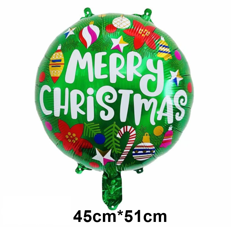 ฟอยล์ลูกโป่งวงกลม Merry Christmas ขนาด 18 นิ้ว