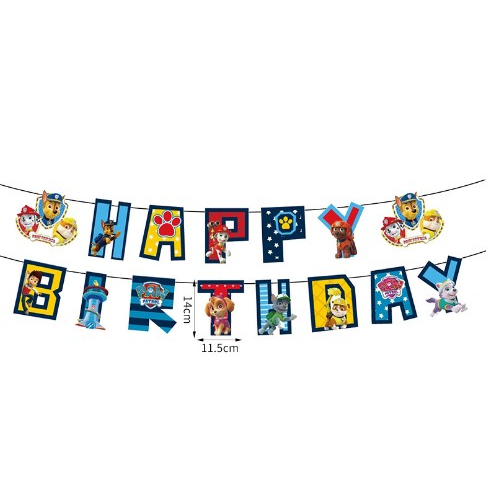 ป้าย Happy Birthday ลาย Paw patrol