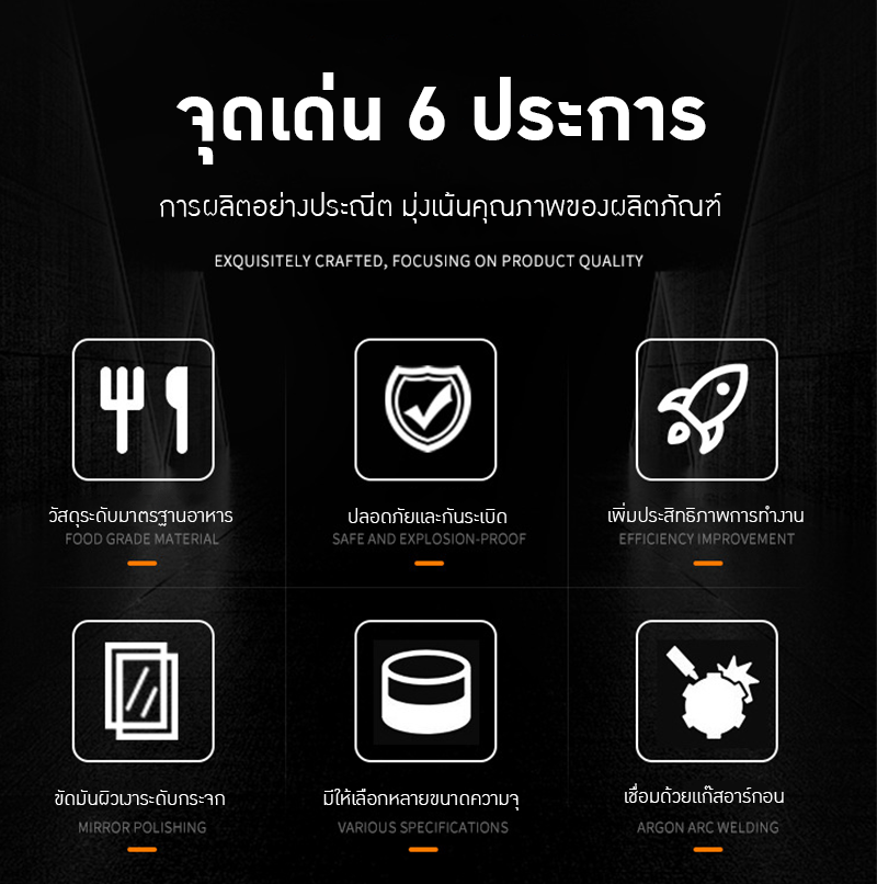 ✨ ถังกวนและเก็บวัตถุดิบอุตสาหกรรม สแตนเลส 304