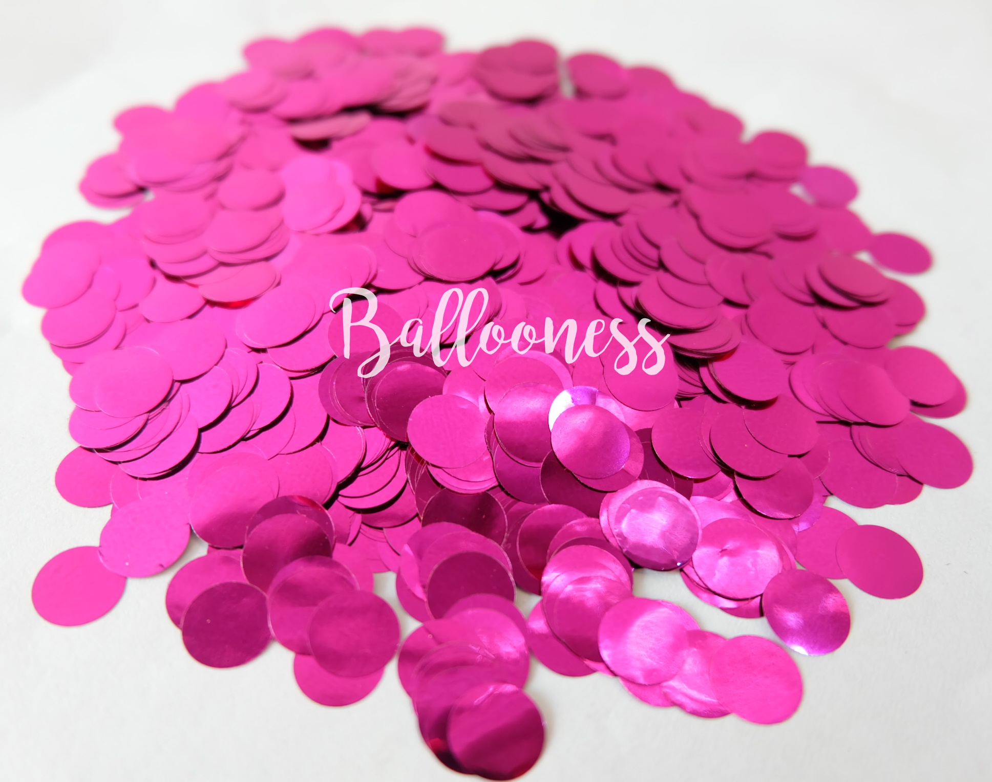 กลิตเตอร์กลมสีชมพูเข้ม ขนาด100 กรัม /Dark Pink Round Confetti 100g.