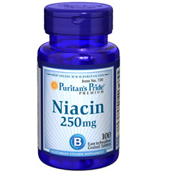 Puritan's Pride Niacin 250 mg 100 Tablets
