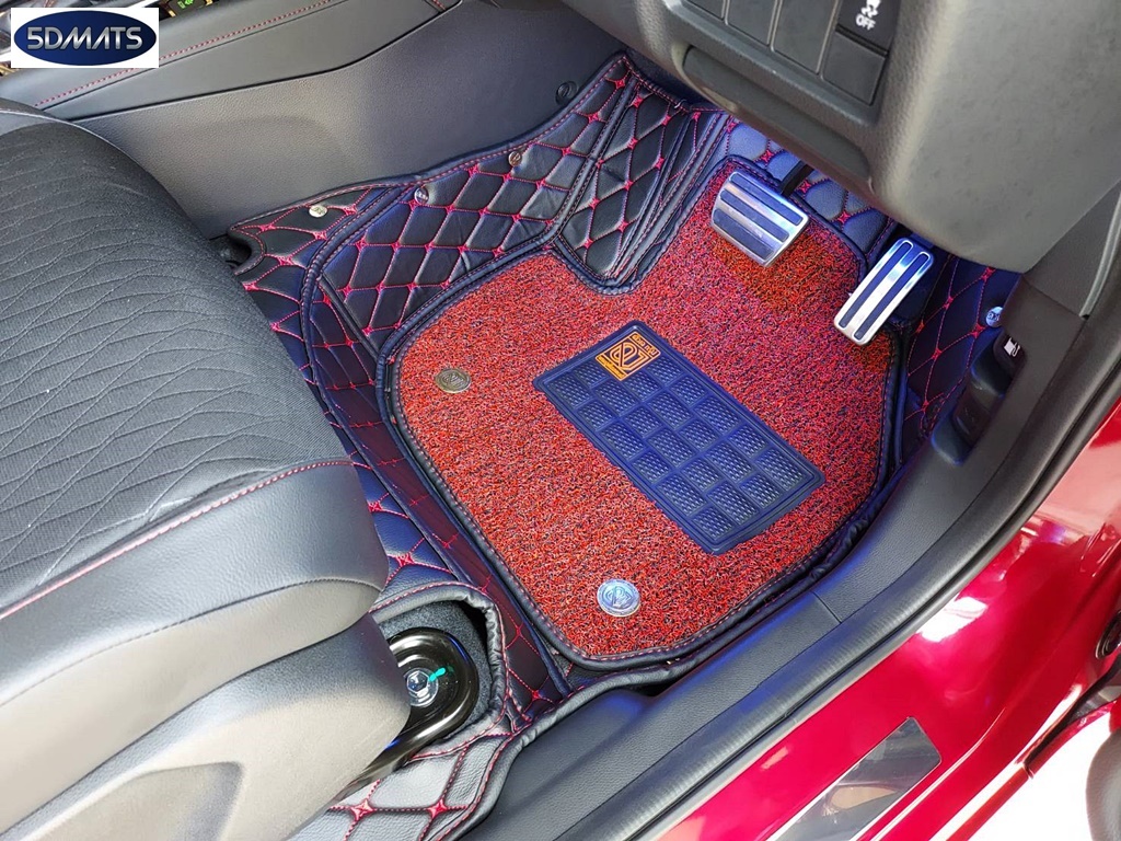 พรมปูพื้นรถยนต์ 7D HONDA JAZZ GK 2014-21 พรม7D QJ VIP เสริมใยดักฝุ่น หนาพิเศษ รวมแผ่นท้าย ปิดเบาะ เต็มคัน