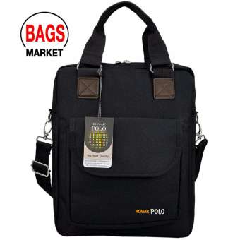 BagsMarket Luggage Romar Polo กระเป๋าสะพายข้าง กระเป๋าสะพายไหล่ กระเป๋าใส่เอกสาร กระเป๋าถือ กระเป๋าใส่ Ipad/Laptop ขนาด 14 นิ้ว รุ่น R41408 (Black)