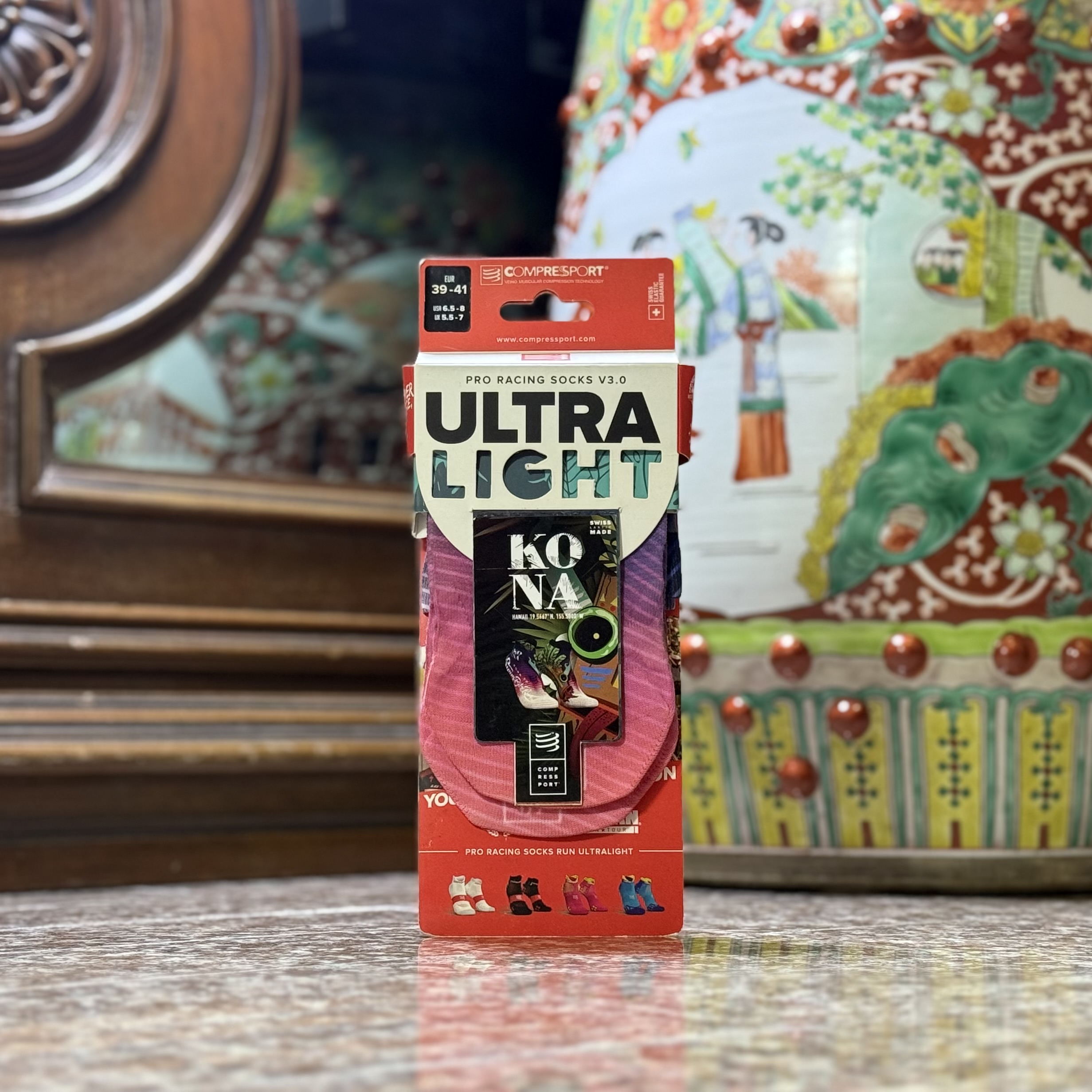 ถุงเท้าวิ่ง Compressport X KONA Running Ankle Socks ‘LIMITED’ (T2)