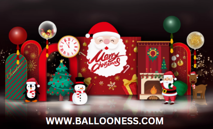 เซทแบลคดรอปลูกโป่ง คริสต์มาส Christmas Backdrop Balloon