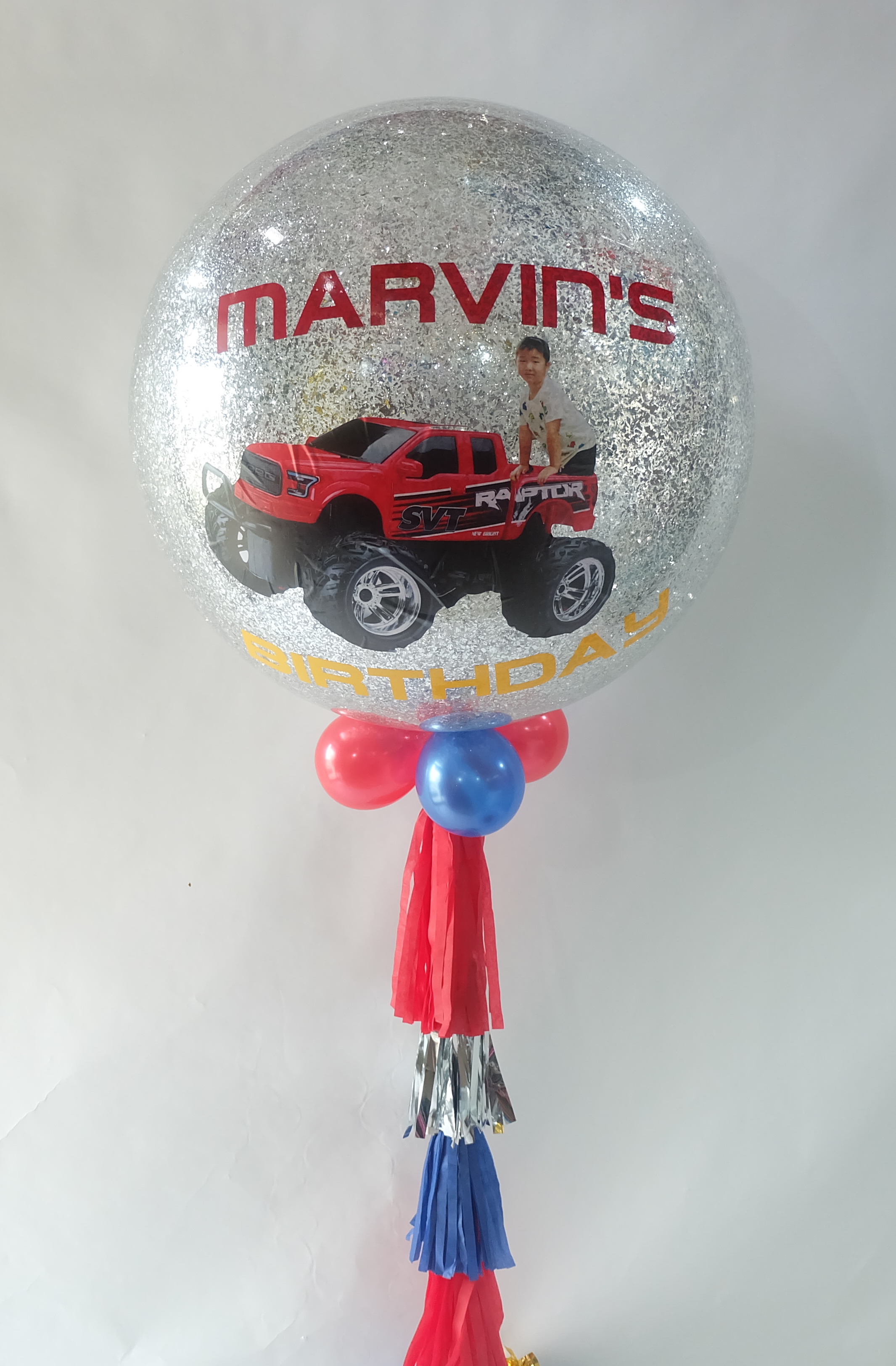 36''ลูกโป่งวันเกิดกลิ๊ตเตอร์เงิน / 36''Glitter Silver Balloon