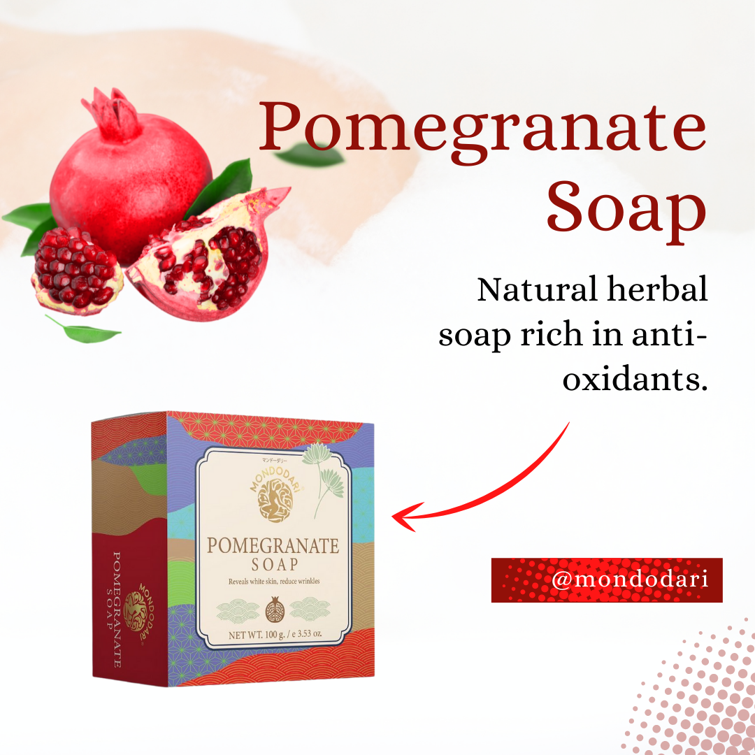 MONDODARI Pomegranate Soap – สบู่ทับทิมผิวใส เนียนนุ่ม 100 กรัม