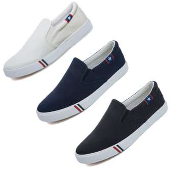 Fashion Korean Version Canvas Shoes รองเท้าผ้าใบ K01 (สีน้ำเงิน-ดำ)