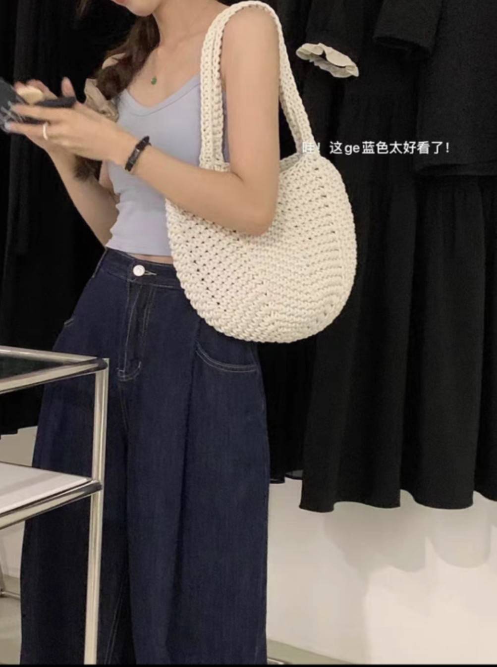 กระเป๋าถัก กระเป๋าสี กระเป๋าแฟชั่น กระเป๋าสะพายข้าง กระเป๋าคาเฟ่ 👝