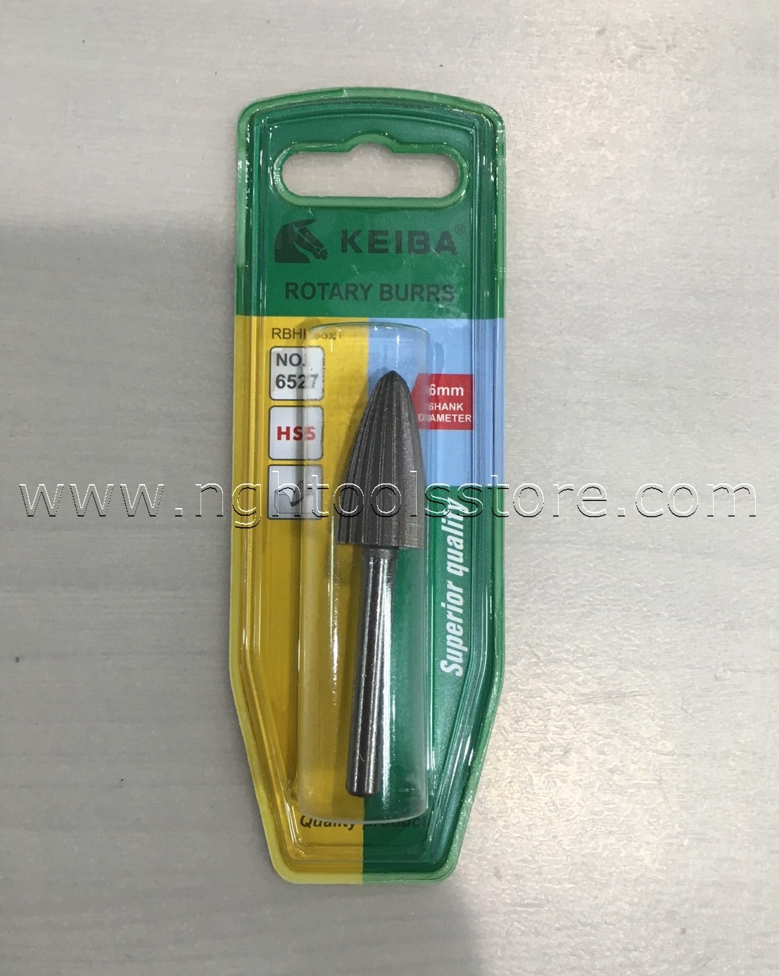 เจียรเหล็ก เบอร์ 6527 แกน 6 มิล ยี่ห้อ KEIBA