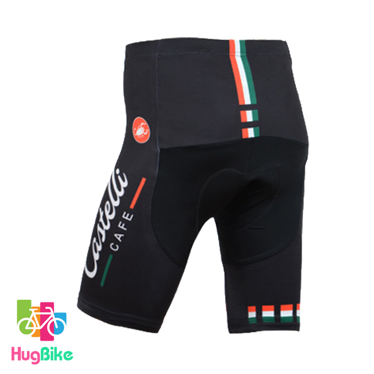 กางเกงจักรยานขาสั้นทีม Castelli 14 (02) สีดำ