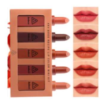 3CE Red RECIPE LIP COLOR MINI KIT 5 สี(1 เซท)