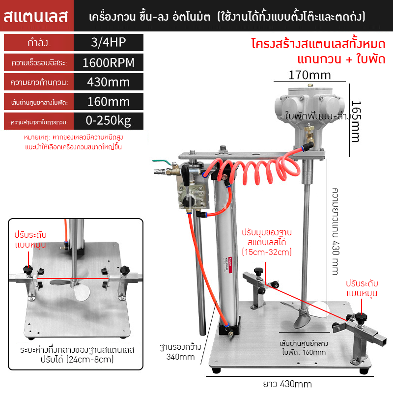 เครื่องกวนผสมแบบใช้ลมอุตสาหกรรม TTY