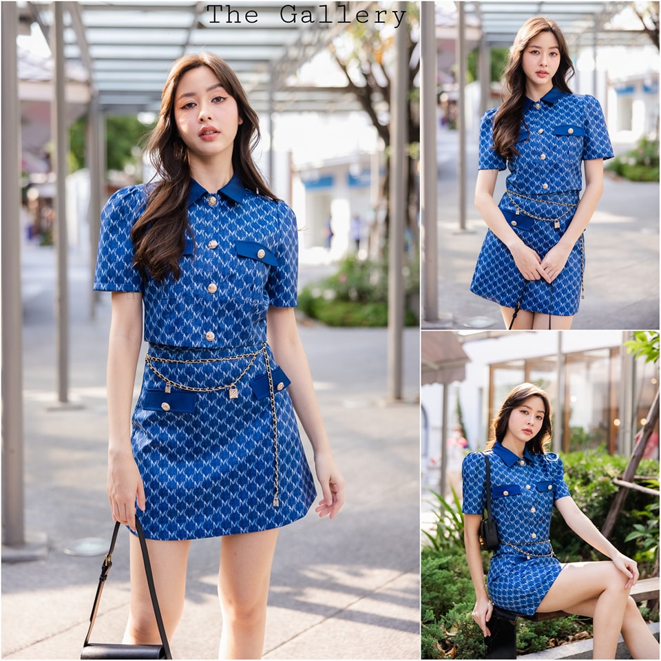 ชุดเซ็ต3ชิ้นเสื้อครอปและกระโปรงพิมส์ลาย เนื้อผ้าพรีเมี่ยม มาพร้อมเข็มขัดโซ่เข้าชุด สวยครบจบในชุดเดียว ห้ามพลาดเลยยย