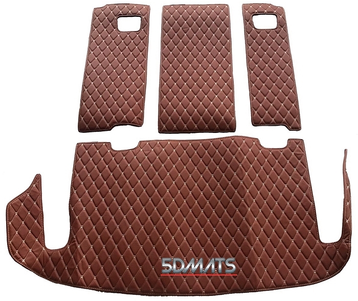 พรมปูพื้นรถยนต์6D Hyundai Grand Starex VIP (2012-2017) หนังสีน้ำตาลอ่อน