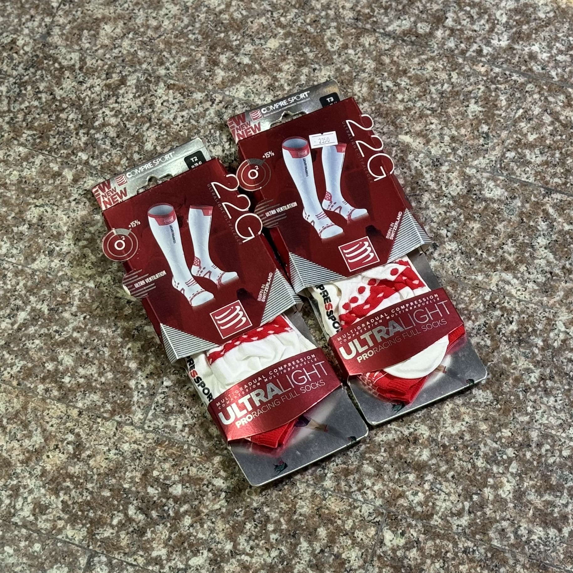 ถุงเท้าวิ่ง Compressport Ultralight Pro Racing Full Socks ‘WHITE’ (T2)