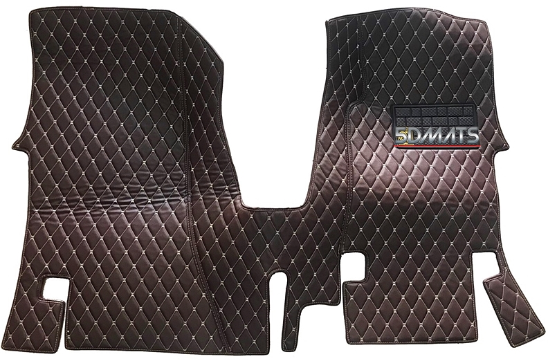 พรมปูพื้นรถยนต์6D หนาพิเศษ Hyundai STAREX VIP (2012-2017) รุ่นไม่มีเคาร์เตอร์ หนังสีน้ำตาลเข้ม