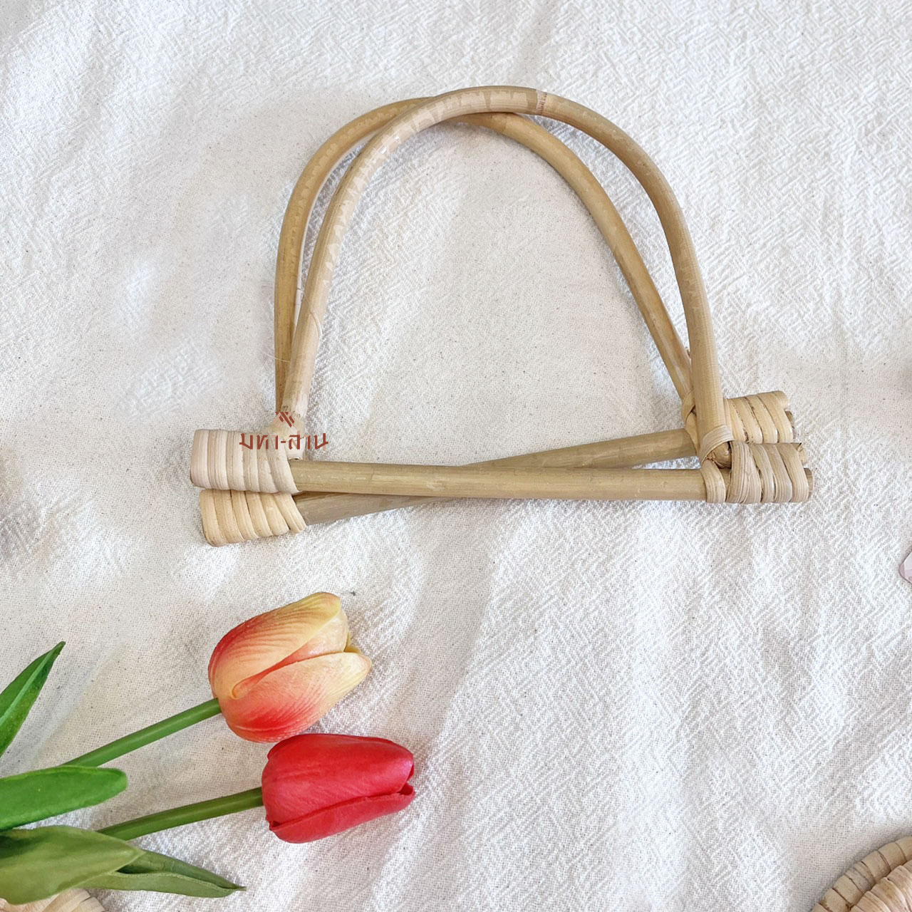 หูกระเป๋า หูกระเป๋าหวาย สีธรรมชาติ