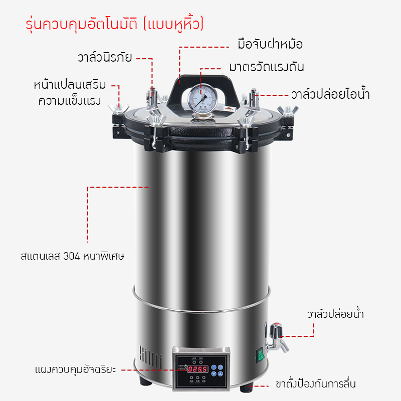 เครื่องนึงฆ่าเชื้อ ✨ เครื่องนึ่งฆ่าเชื้อไอน้ำแรงดันสูง ✨