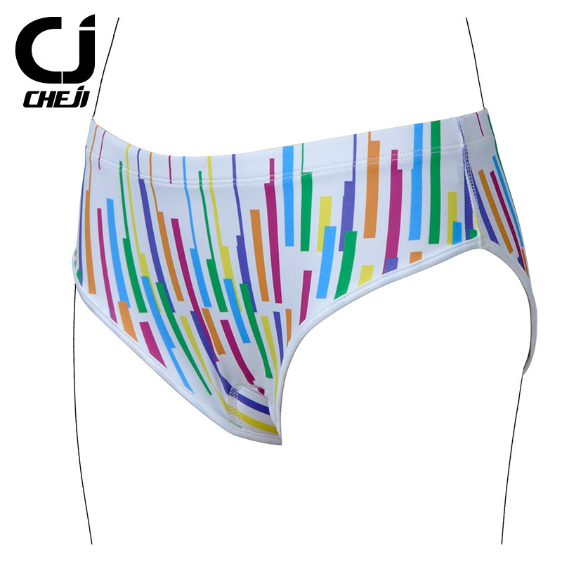 กางเกงจักรยาน ชั้นในเป้าเจล CheJi 18 (02) สีขาวลายเส้น