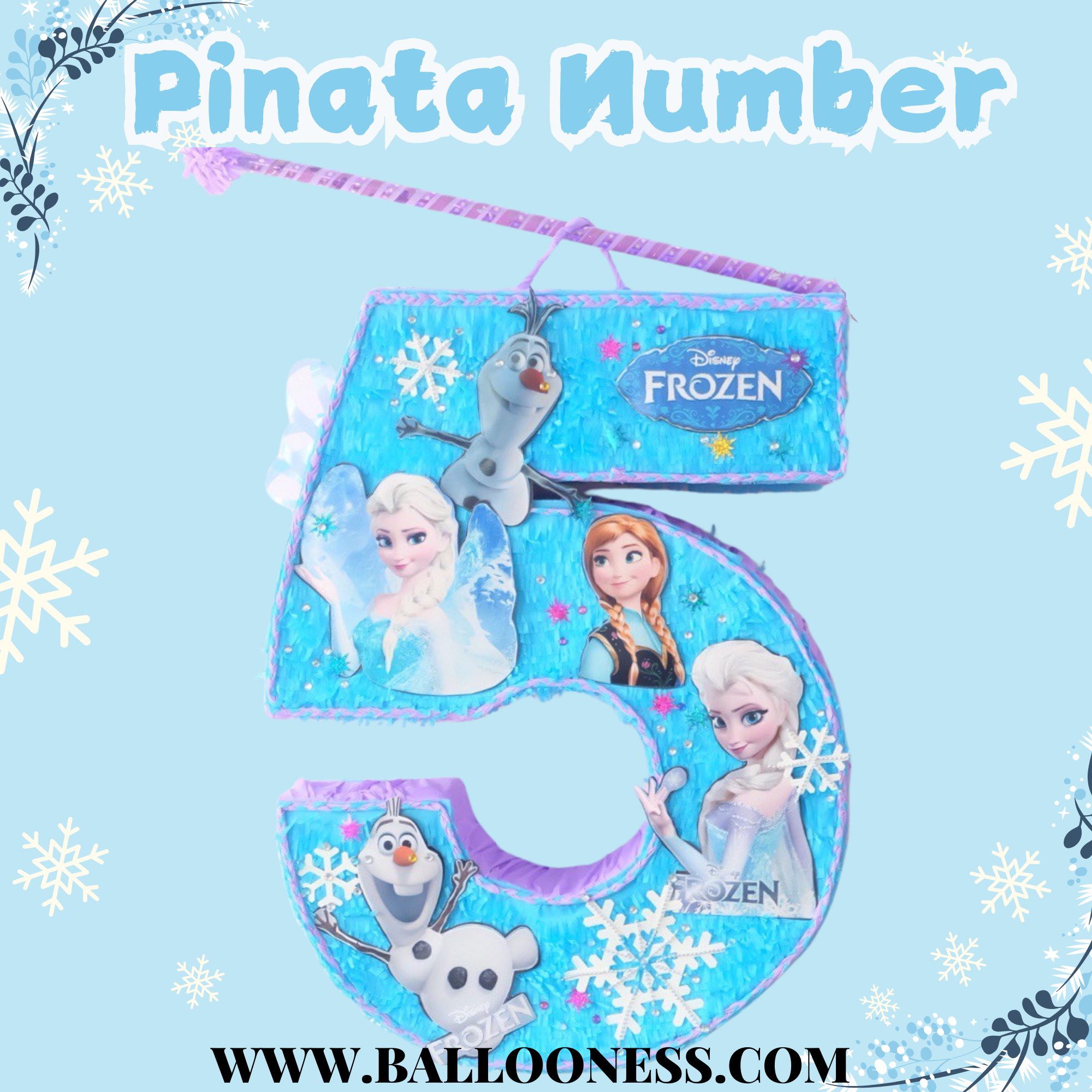 พินาต้า ตัวเลข / Pinata Number Elsa พร้อมไม้ตี (ไม่มีขนม)